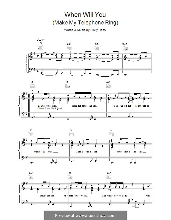 When Will You (Make My Telephone Ring): Für Stimme und Klavier (oder Gitarre) by Deacon Blue