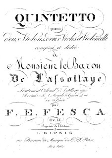 Streichquintett in Es-dur, Op.9: Streichquintett in Es-dur by Friedrich Fesca