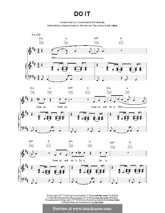 Do It (The Spice Girls): Für Stimme und Klavier (oder Gitarre) by Andy Watkins, Emma Bunton, Geri Halliwell, Melanie Brown, Melanie C, Paul Wilson, Victoria Adams
