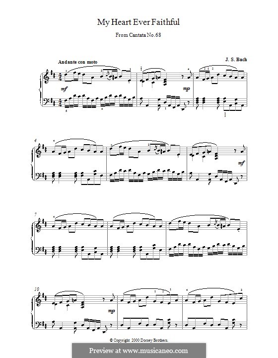Also hat Gott die Welt geliebt, BWV 68: Fragment, für Klavier by Johann Sebastian Bach