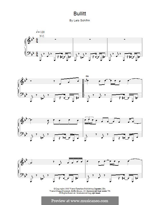 Bullitt: Für Klavier by Lalo Schifrin