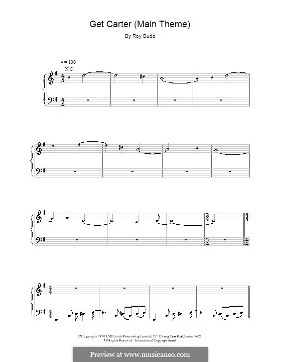 Get Carter (Main Theme): Für Klavier by Roy Budd