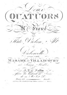 Zwei Quartette für Flöte und Streicher, Op.10: Zwei Quartette für Flöte und Streicher by Ferdinand Fränzl