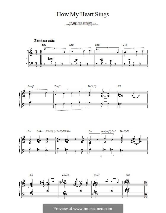 How My Heart Sings: Für Klavier by Bill Evans