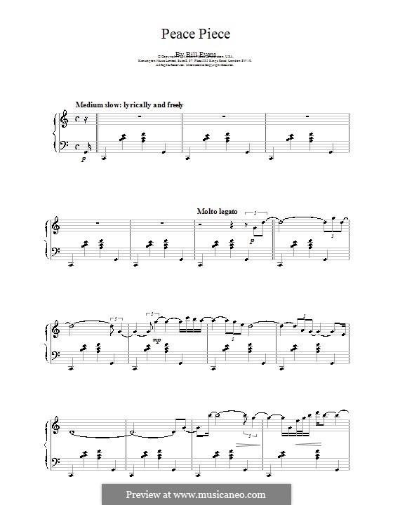 Peace Piece: Für Klavier by Bill Evans