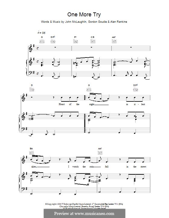 One More Try (911): Für Stimme und Klavier (oder Gitarre) by Alan Rankine, Gordon Goudie, John McLaughlin