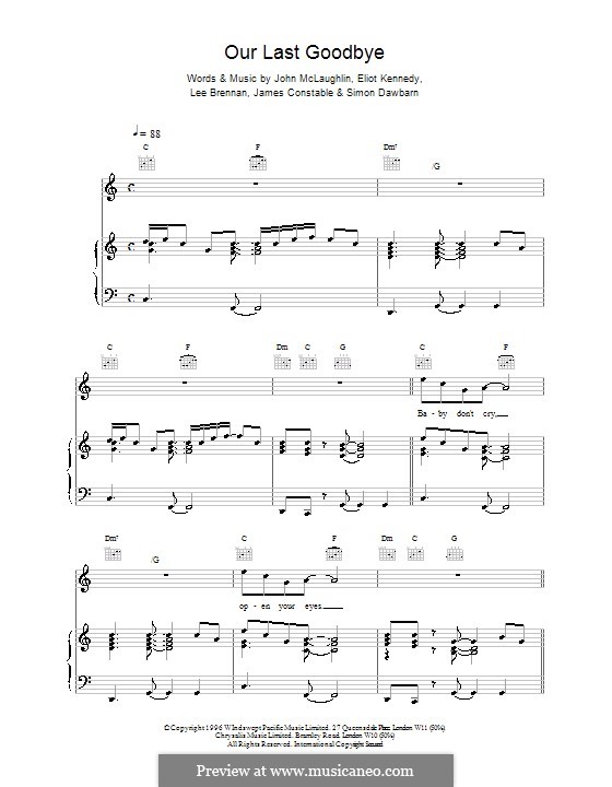 Our Last Goodbye (911): Für Stimme und Klavier (oder Gitarre) by Eliot Kennedy, John McLaughlin, Lee Brennan