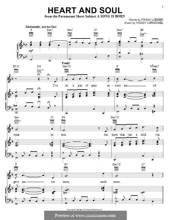 Heart and Soul: Für Stimme und Klavier (oder Gitarre) by Hoagy Carmichael