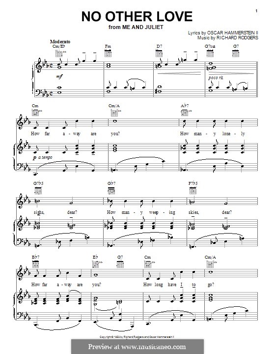 No Other Love (from Me and Juliet): Für Stimme mit Klavier oder Gitarre (C Minor) by Richard Rodgers