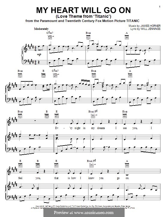 Vocal version: Für Stimme und Klavier (oder Gitarre) by James Horner