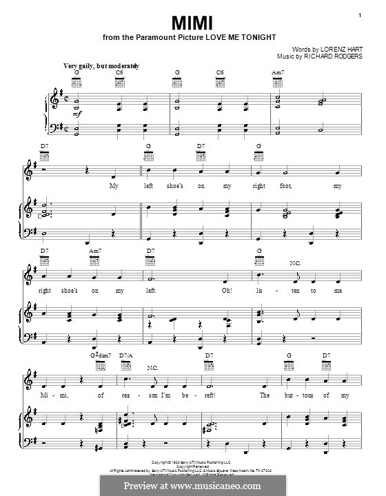 Mimi: Für Stimme und Klavier (oder Gitarre) by Richard Rodgers