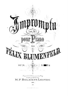 Impromptu, Op.28: Für Klavier by Felix Blumenfeld