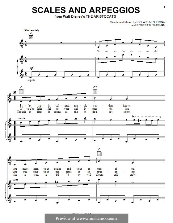 Scales and Arpeggios: Für Stimme und Klavier (oder Gitarre) by Richard M. Sherman, Robert B. Sherman