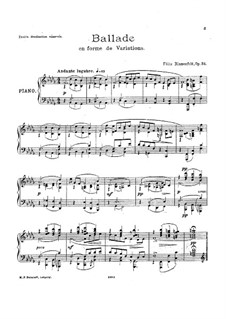 Ballade in Form von den Variationen, Op.34: Ballade in Form von den Variationen by Felix Blumenfeld