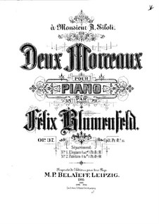 Zwei Stücke, Op.37: Zwei Stücke by Felix Blumenfeld