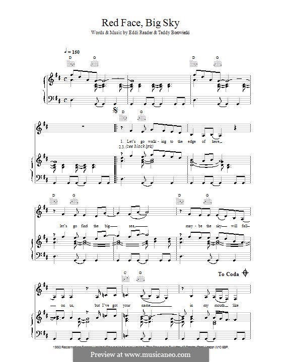 Red Face, Big Sky: Für Stimme und Klavier (oder Gitarre) by Eddi Reader