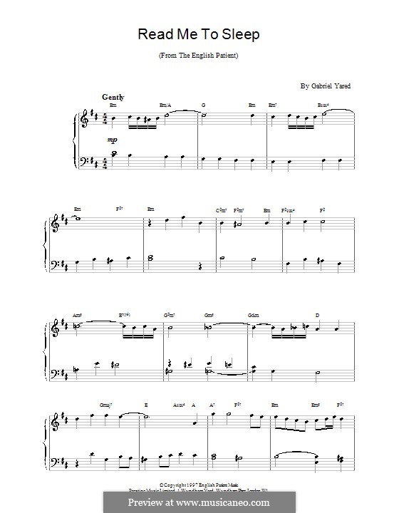 Read Me to Sleep (from The English Patient): Einfache Noten für Klavier by Gabriel Yared