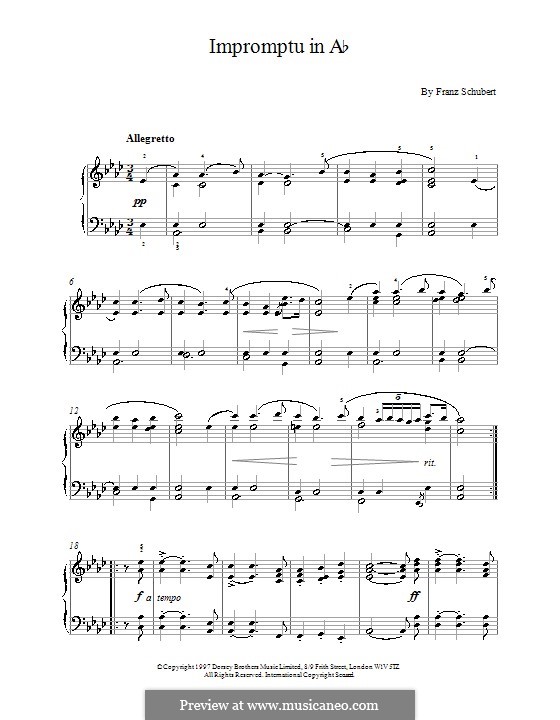 Vier Impromptus für Klavier, D.935 Op.142: Impromptu Nr.2 by Franz Schubert