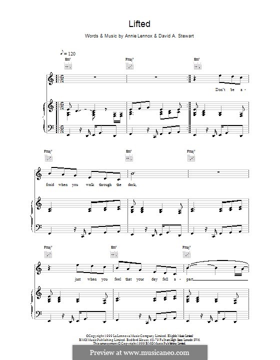 Lifted (Eurythmics): Für Stimme und Klavier (oder Gitarre) by Annie Lennox, David A. Stewart