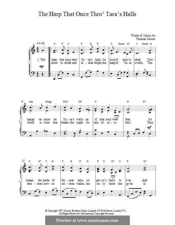 The Harp That Once Thro Tara's Halls: Für Stimme und Klavier (oder Gitarre) by Thomas Moore
