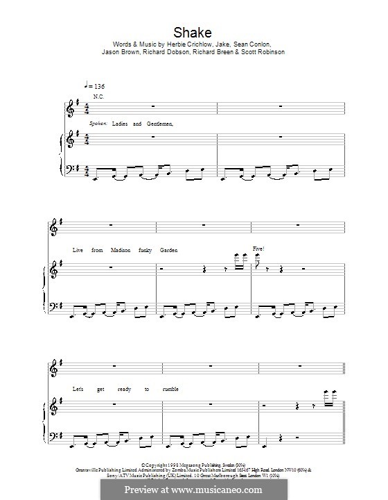 Shake (Five): Für Stimme und Klavier (oder Gitarre) by Herbie Crichlow, Sean Conlon