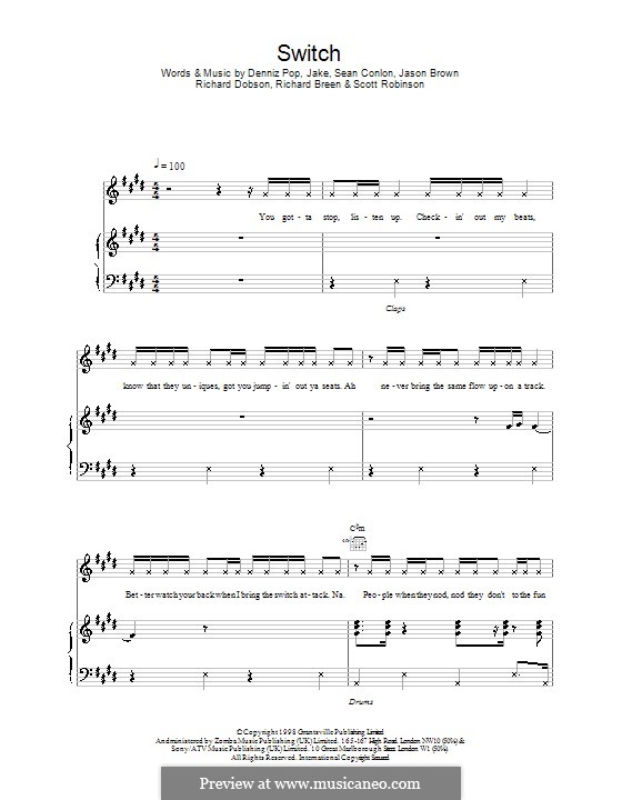 Switch: Für Stimme und Klavier (oder Gitarre) by Denniz Pop, Herbie Crichlow