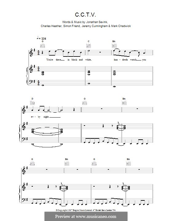 CCTV (The Levellers): Für Stimme und Klavier (oder Gitarre) by Charles Heather, Jeremy Cunningham, Jonathan Sevink, Mark Chadwick, Simon Friend