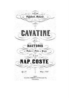 Cavatina für Oboe (oder Violine) und Klavier, Op.37: Cavatina für Oboe (oder Violine) und Klavier by Napoléon Coste