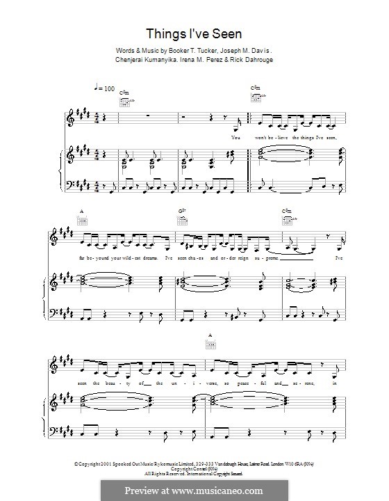 Things I've Seen (Spooks): Für Stimme und Klavier (oder Gitarre) by Booker T. Tucker, Chenjerai Kumanyika, Joseph M. Davis