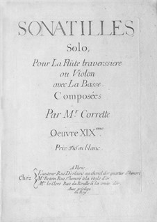 Sechs Sonatines für Flöte (oder Violine) und Kontrabass, Op.19: Sechs Sonatines für Flöte (oder Violine) und Kontrabass by Michel Corrette