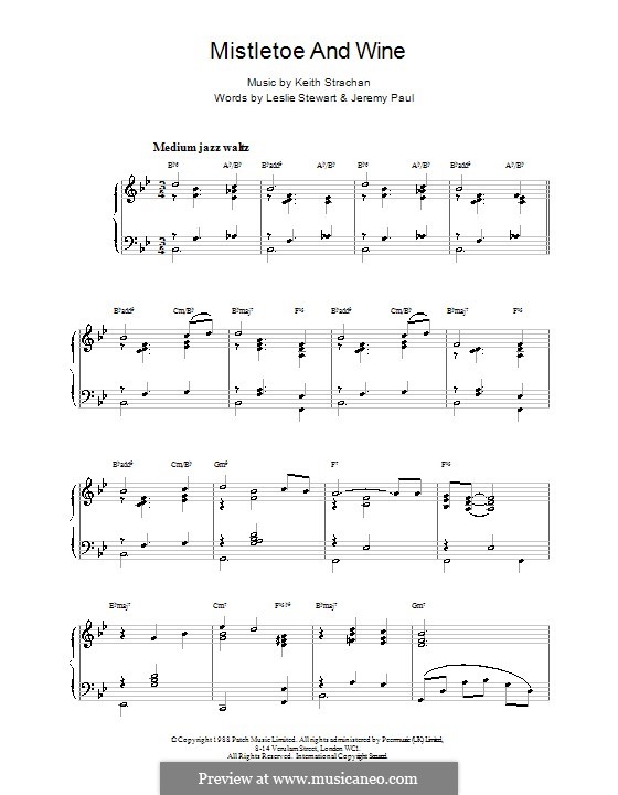 Mistletoe and Wine (Cliff Richard): Für Klavier (jazzy arrangement) by Keith Strachan