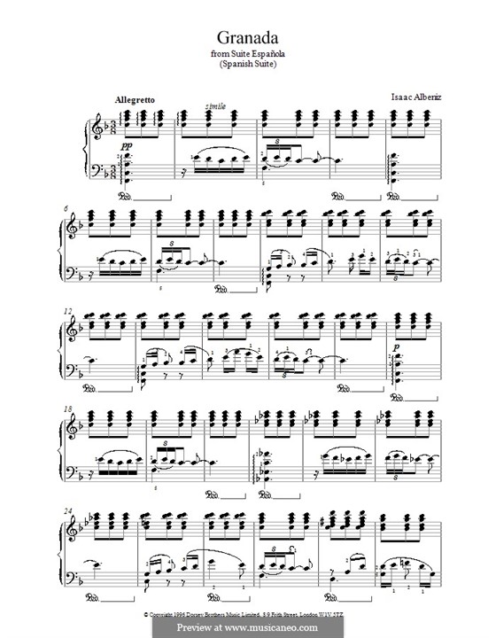 Nr.1 Granada: Für Klavier by Isaac Albéniz