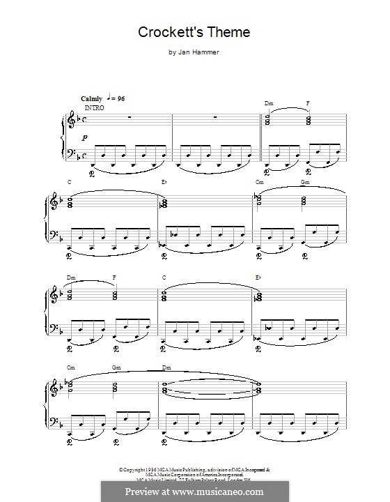 Crockett's Theme (from Miami Vice): Für Klavier by Jan Hammer