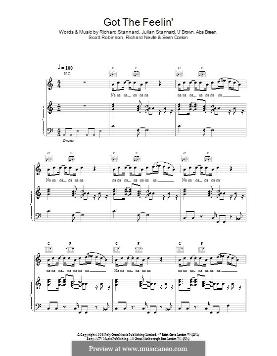 Got the Feelin (Five): Für Stimme und Klavier (oder Gitarre) by Abs Breen, Jason Brown, Julian Stannard, Richard Neville, Richard Stannard, Scott Robinson, Sean Conlon