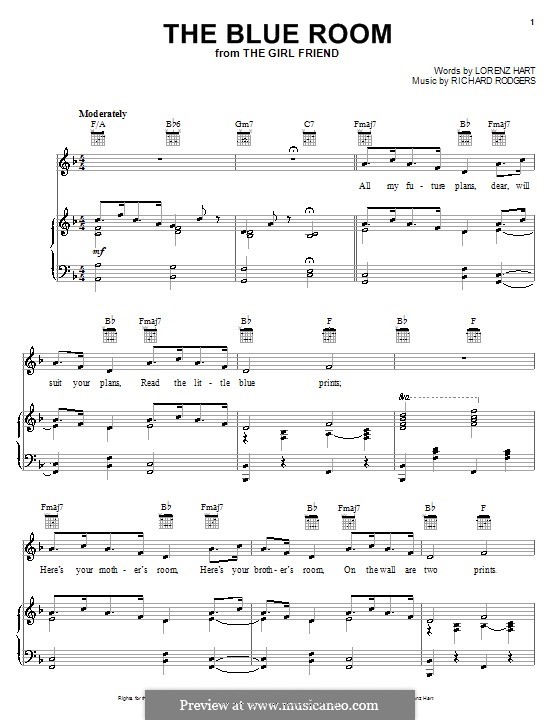 The Blue Room: Für Stimme und Klavier (oder Gitarre) by Richard Rodgers