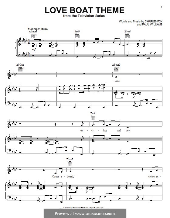 Love Boat Theme: Für Stimme und Klavier (oder Gitarre) by Paul H. Williams