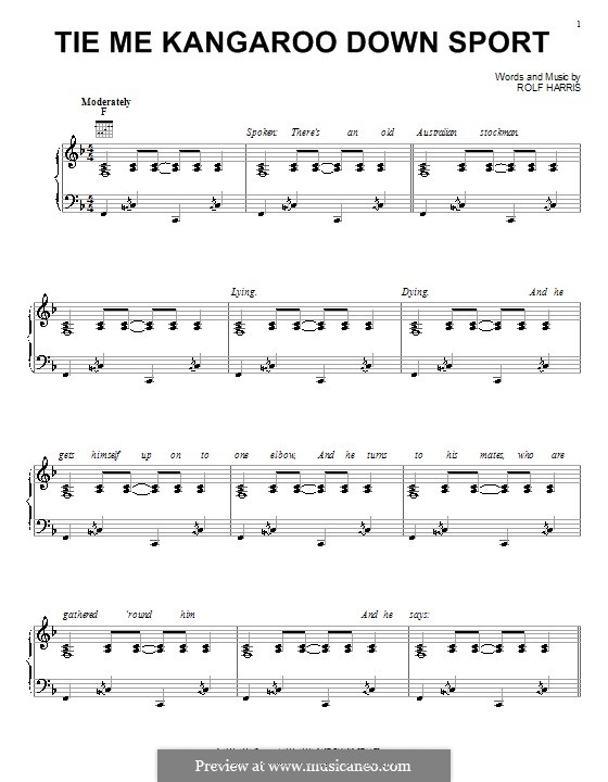 Tie Me Kangaroo Down Sport: Für Stimme und Klavier (oder Gitarre) by Rolf Harris