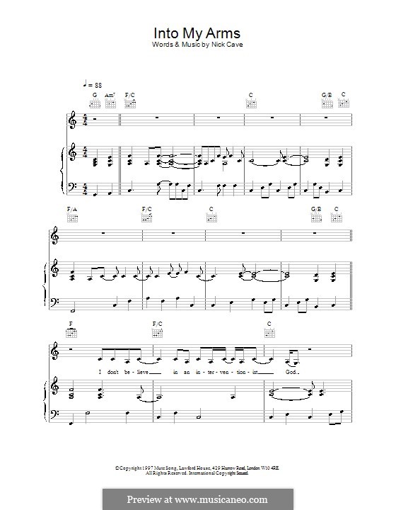 Into My Arms: Für Stimme und Klavier (oder Gitarre) by Nick Cave