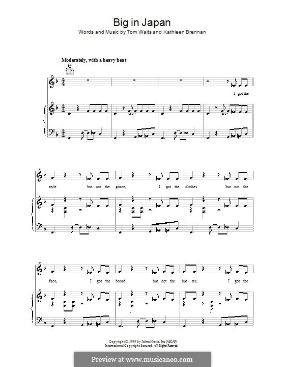 Big in Japan: Für Stimme und Klavier (oder Gitarre) by Kathleen Brennan, Tom Waits