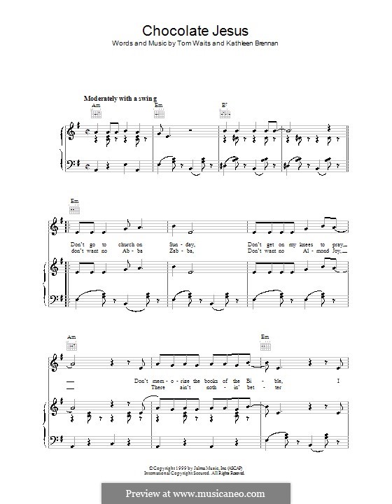 Chocolate Jesus: Für Stimme und Klavier (oder Gitarre) by Kathleen Brennan, Tom Waits
