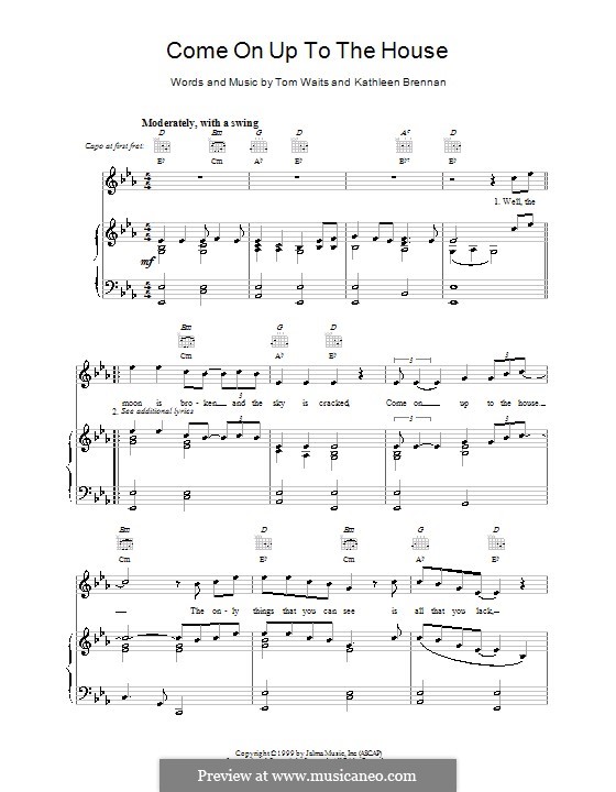 Come on up to the House: Für Stimme und Klavier (oder Gitarre) by Kathleen Brennan, Tom Waits