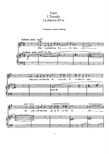 La chanson d'Eve, Op.95: La chanson d'Eve by Gabriel Fauré