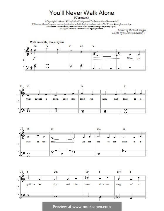 You'll Never Walk Alone (from Carousel): Für Klavier, leicht by Richard Rodgers