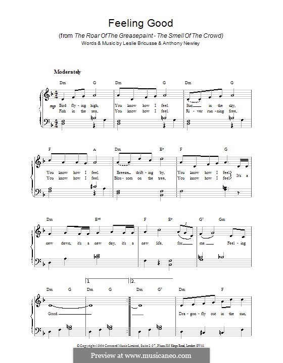 Feeling Good: Für Klavier, leicht by Anthony Newley, Leslie Bricusse