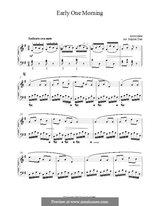 Early One Morning: Für Klavier by Unknown