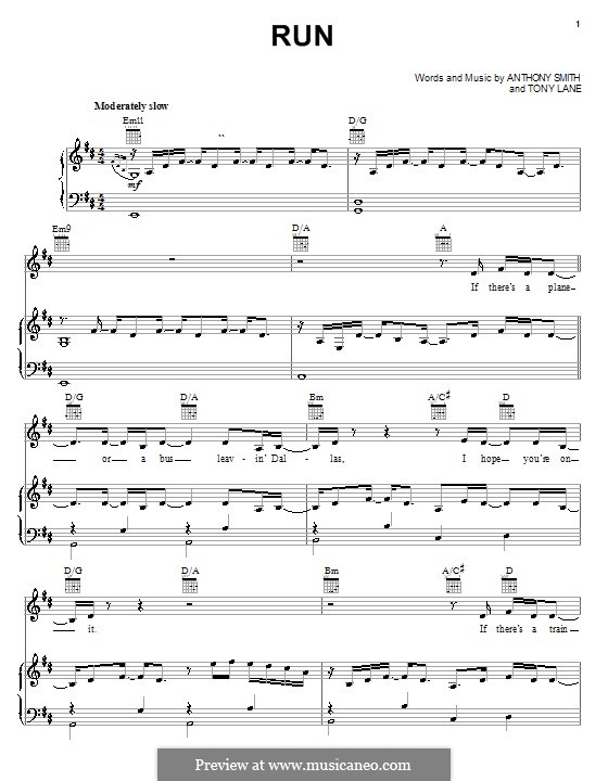 Run (George Strait): Für Stimme und Klavier (oder Gitarre) by Anthony Smith, Tony Lane