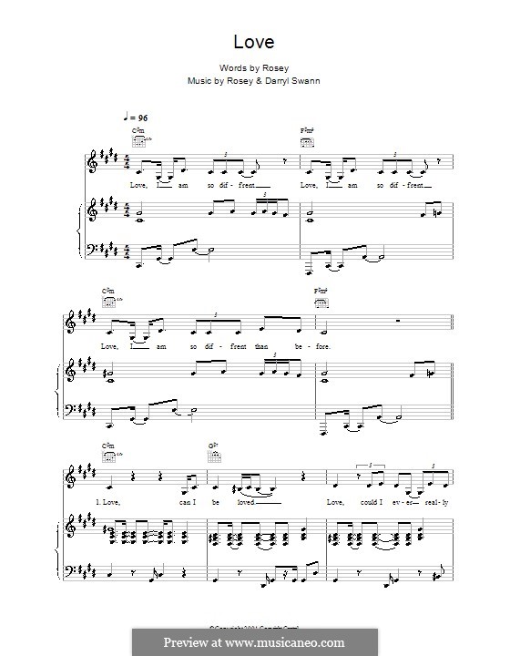 Love (Rosey): Für Stimme und Klavier (oder Gitarre) by Darryl Swann