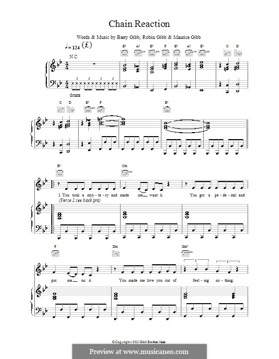Chain Reaction: Für Stimme mit Klavier oder Gitarre (Steps) by Barry Gibb, Maurice Gibb, Robin Gibb