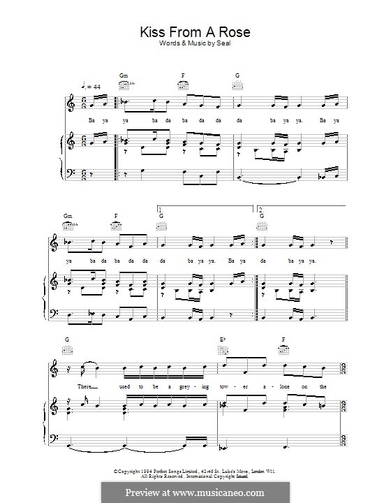 Kiss from a Rose: Für Stimme und Klavier (oder Gitarre) by Seal