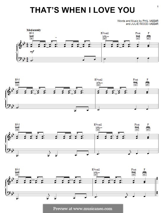 That's When I Love You: Für Stimme und Klavier (oder Gitarre) by Julie Wood